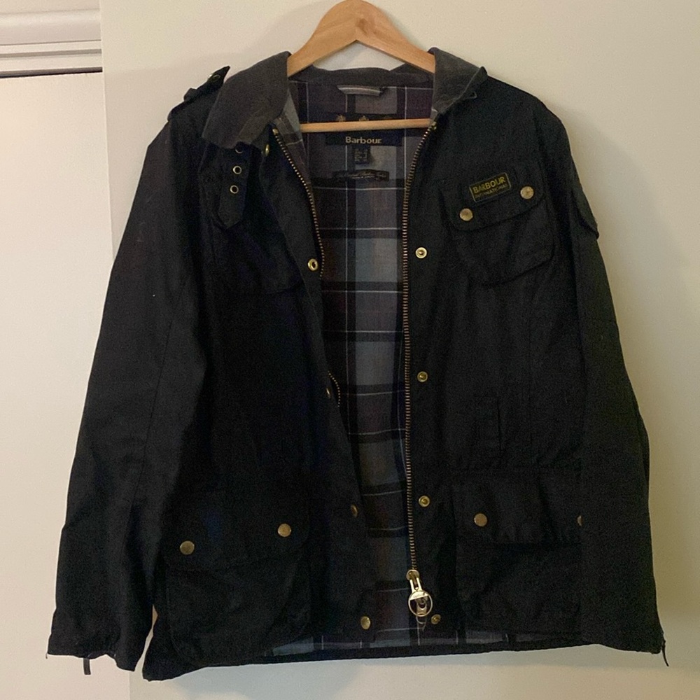 Barbour waxed jacket size 8
